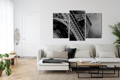 Ljuddämpande tavla - Black and white eiffel tower