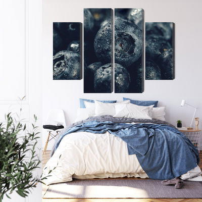 Ljuddämpande tavla - Blueberries close up 3d