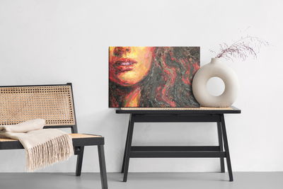 Ljuddämpande tavla - Woman's face in an abstract