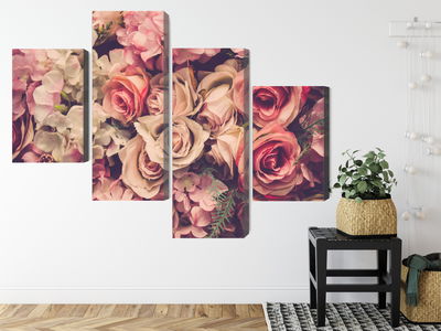 Ljuddämpande tavla - Delicate colorful 3d flowers