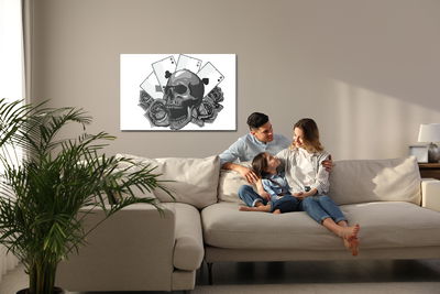 Ljuddämpande tavla - Skull on a background