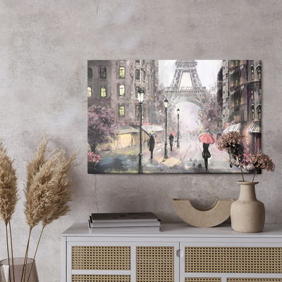 Ljuddämpande tavla - A Parisian street in pastel