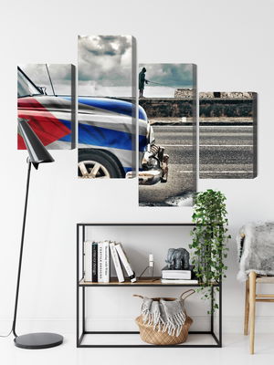 Ljuddämpande tavla - A car with a cuban flag