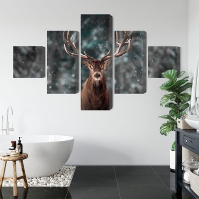 Ljuddämpande tavla - Deer in the forest 3d