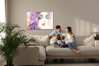 Ljuddämpande tavla - Abstract female portrait