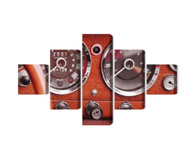 Ljuddämpande tavla - Counters in a retro car
