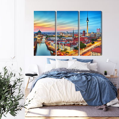 Ljuddämpande tavla - Colorful sky and berlin