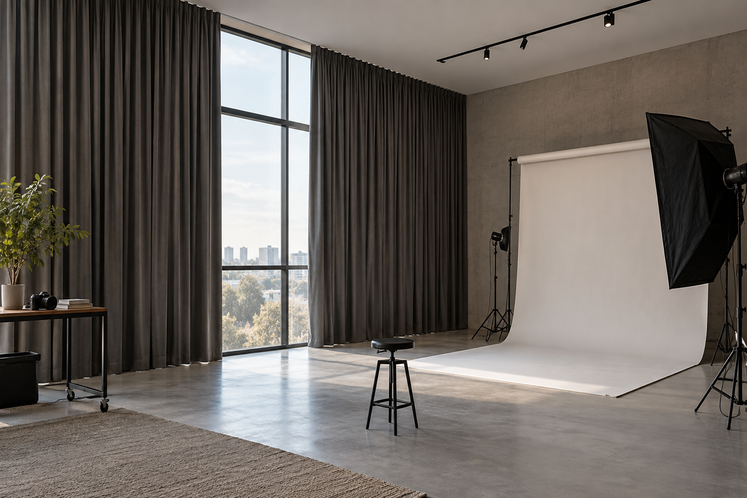 ljuddämpande gardiner för studio