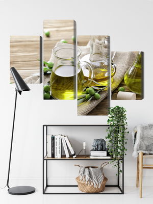 Ljuddämpande tavla - Olive oil with green olives
