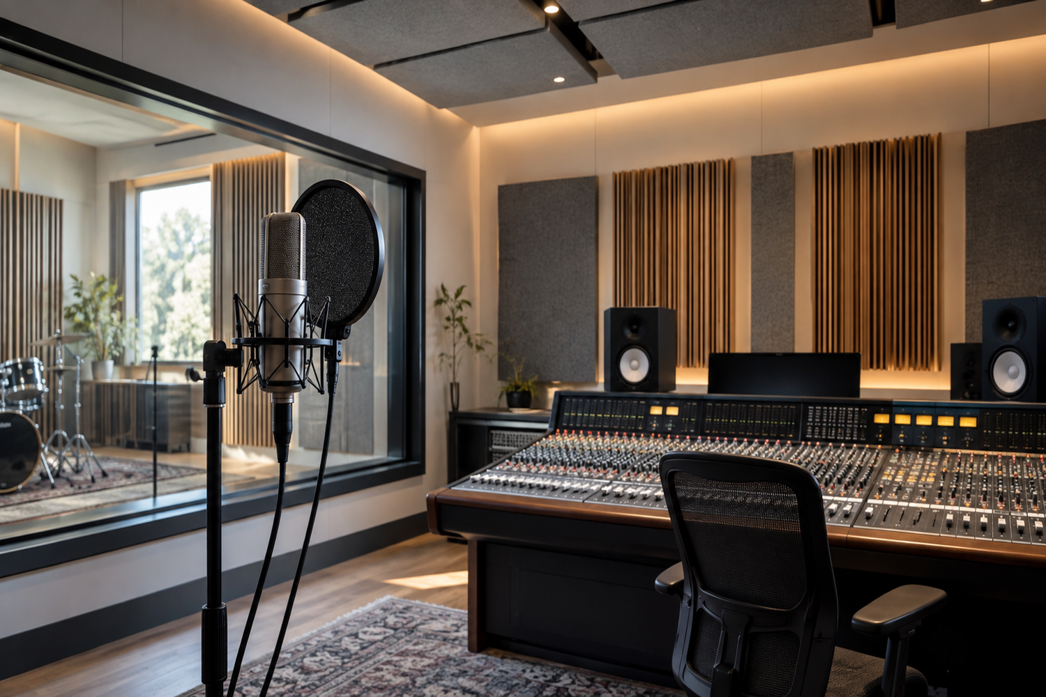 ljudabsorbering för studio och studiomiljö