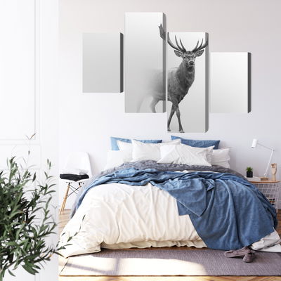 Ljuddämpande tavla - A stately deer in the fog