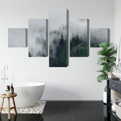 Ljuddämpande tavla - Green misty forest
