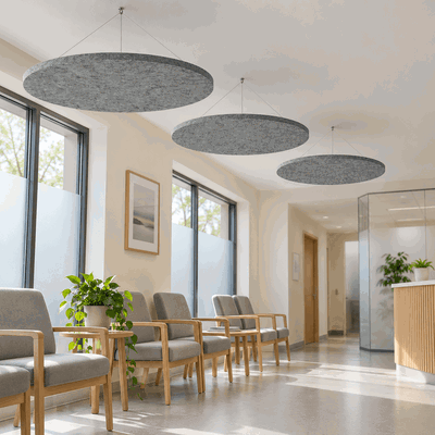 Ljudabsorbering till tak - PES circle ceiling