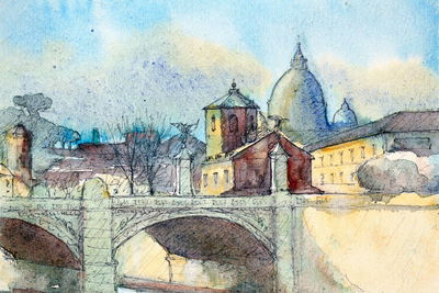 Ljuddämpande tavla - Bridge in Rome