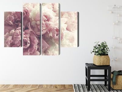 Ljuddämpande tavla - Peonies in shades of pink