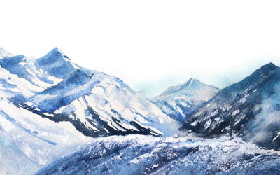 Ljuddämpande tavla - Watercolor mountain peak