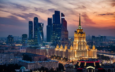 Ljuddämpande tavla - Aerial view of the moscow