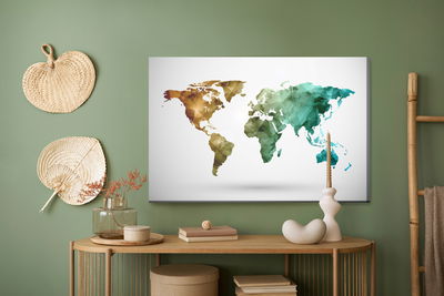 Ljuddämpande tavla - Colorful map with 3d effect