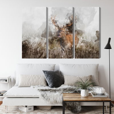 Ljuddämpande tavla - A deer painted with 3d