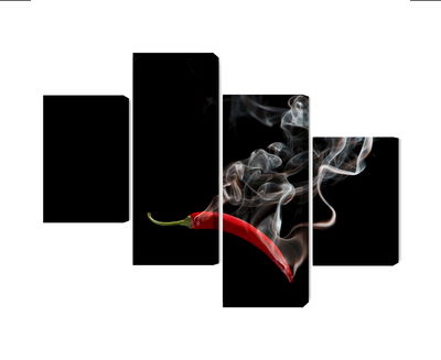 Ljuddämpande tavla - Red chili with smoke