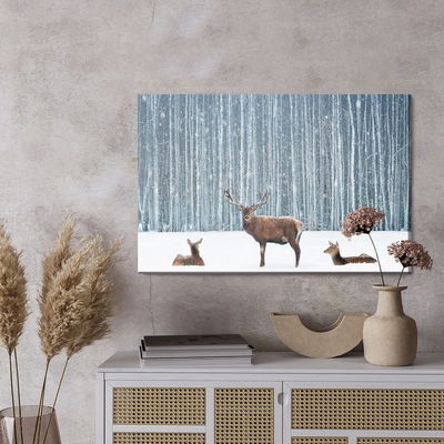 Ljuddämpande tavla - Deer and does in a winter