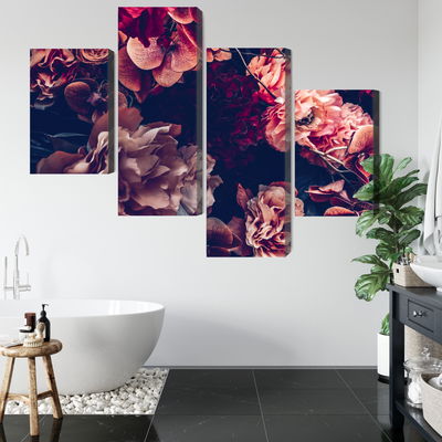 Ljuddämpande tavla - Colorful flowers in a retro