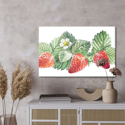 Ljuddämpande tavla - Strawberries with flowers