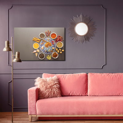 Ljuddämpande tavla - Colorful plate with spices