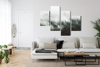 Ljuddämpande tavla - 3d misty forest landscape