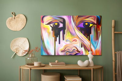 Ljuddämpande tavla - Abstract face close up