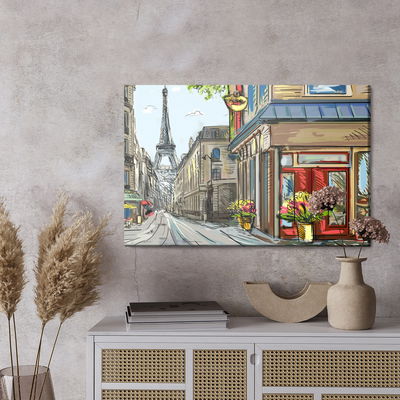 Ljuddämpande tavla - Paris streets like a comic