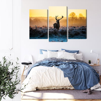 Ljuddämpande tavla - Deer in the rut in 3d