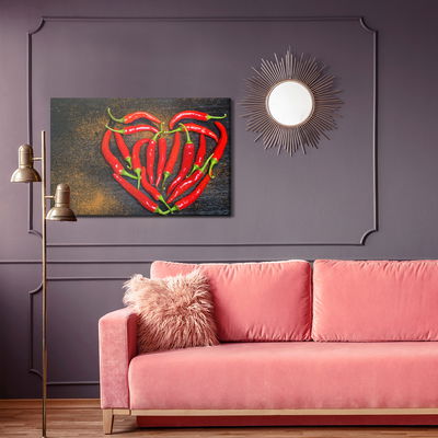 Ljuddämpande tavla - Heart made of chili