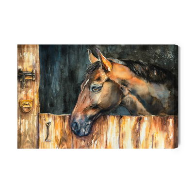 Ljuddämpande tavla - A horse in the yard