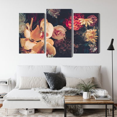 Ljuddämpande tavla - Multi-colored flowers