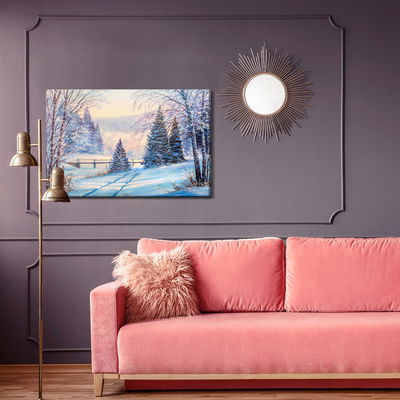 Ljuddämpande tavla - Winter forest landscape