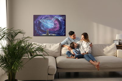 Ljuddämpande tavla - Cat on the background