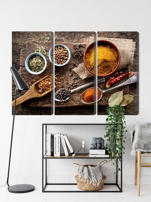 Ljuddämpande tavla - Board with various spices