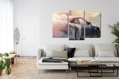 Ljuddämpande tavla - Sports car in a cloud