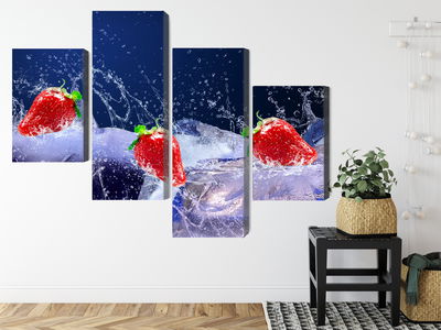 Ljuddämpande tavla - Strawberries on ice