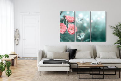 Ljuddämpande tavla - Delicate flowers and 3d