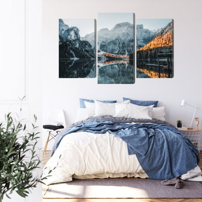 Ljuddämpande tavla - Italian lake braies 3d