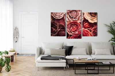 Ljuddämpande tavla - Colorful flowers close up 3d