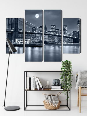 Ljuddämpande tavla - Night panorama of New York