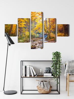 Ljuddämpande tavla - 3d autumn forest landscape