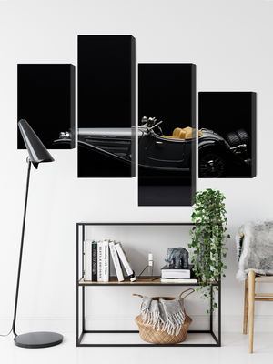 Ljuddämpande tavla - Historic car on dark tees