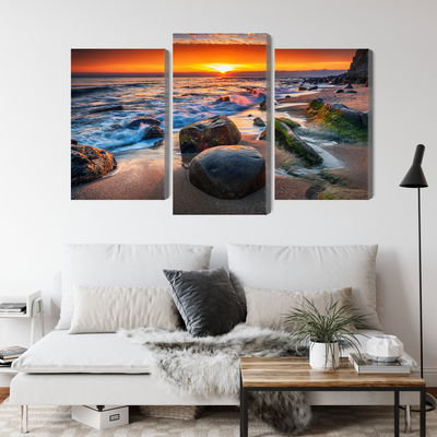Ljuddämpande tavla - 3d beach sunset
