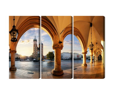 Ljuddämpande tavla - View of Kraków at sunset