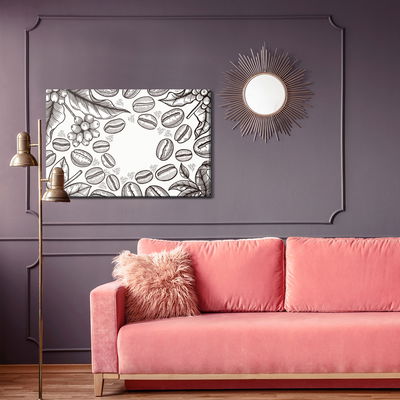 Ljuddämpande tavla - Drawing coffee beans