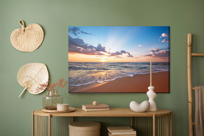 Ljuddämpande tavla - Sunrise sea and beach